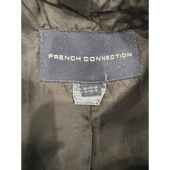 French Connection Black Wool Peacoat with Gray Knit Sleeves Size XS - Picture 7 of 9